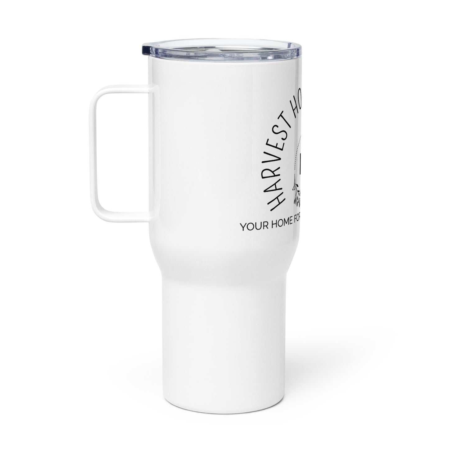 Travel mug with a handle