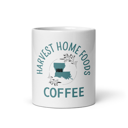 White glossy mug W/BLUE Logo