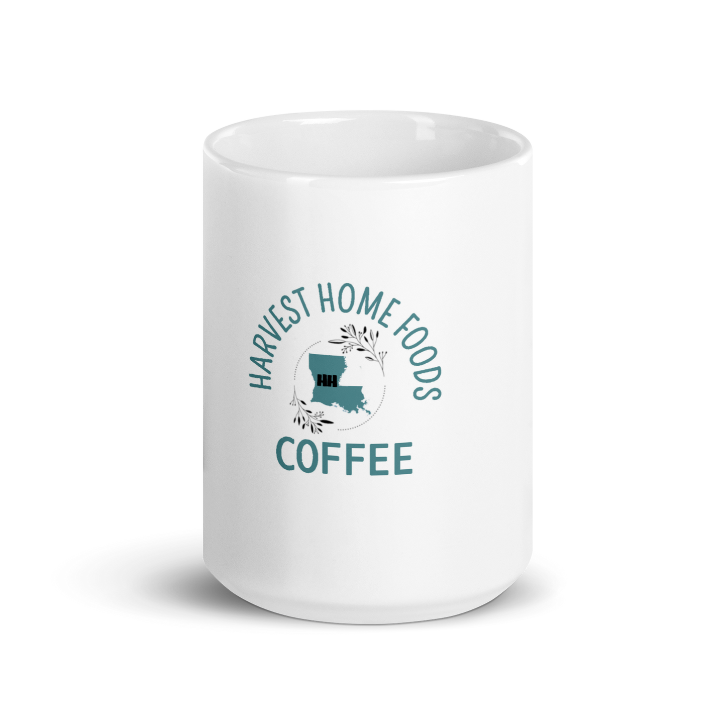 White glossy mug W/BLUE Logo