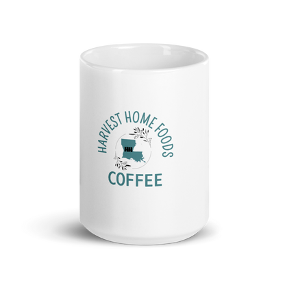 White glossy mug W/BLUE Logo