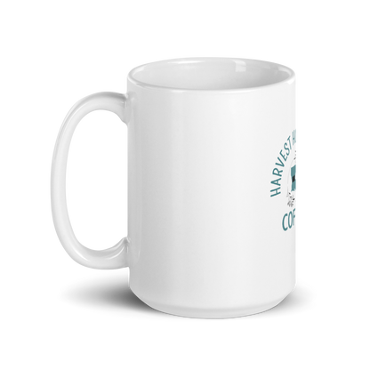 White glossy mug W/BLUE Logo