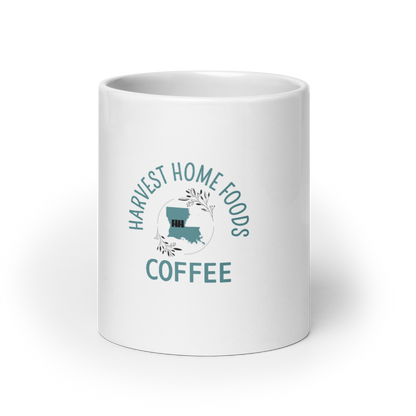 White glossy mug W/BLUE Logo